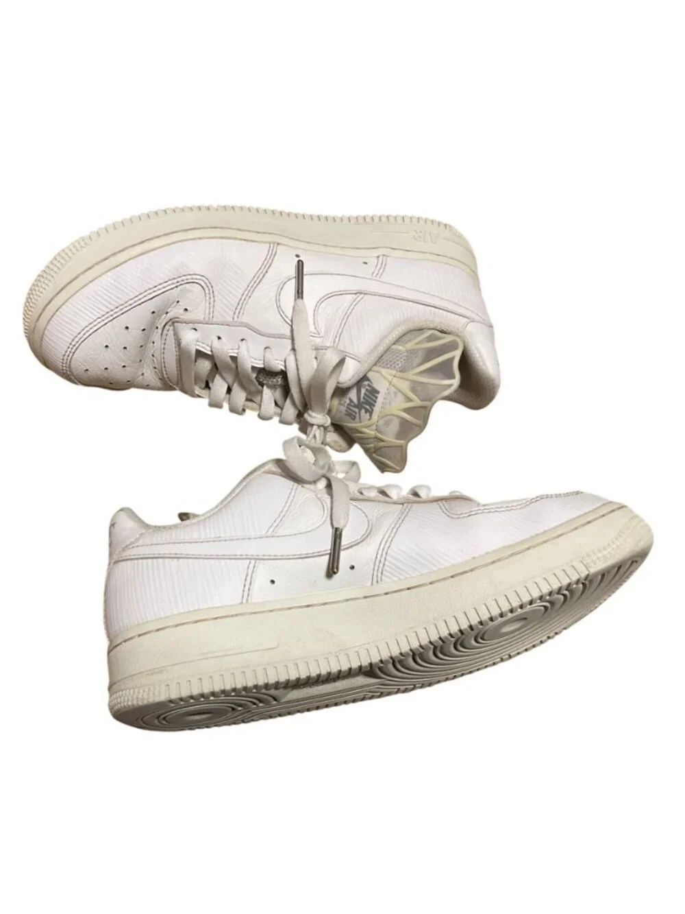 Nike Air Force 1 Goddess Of Victory DM9461-100 Sneakers Size 7 Triple White Leat